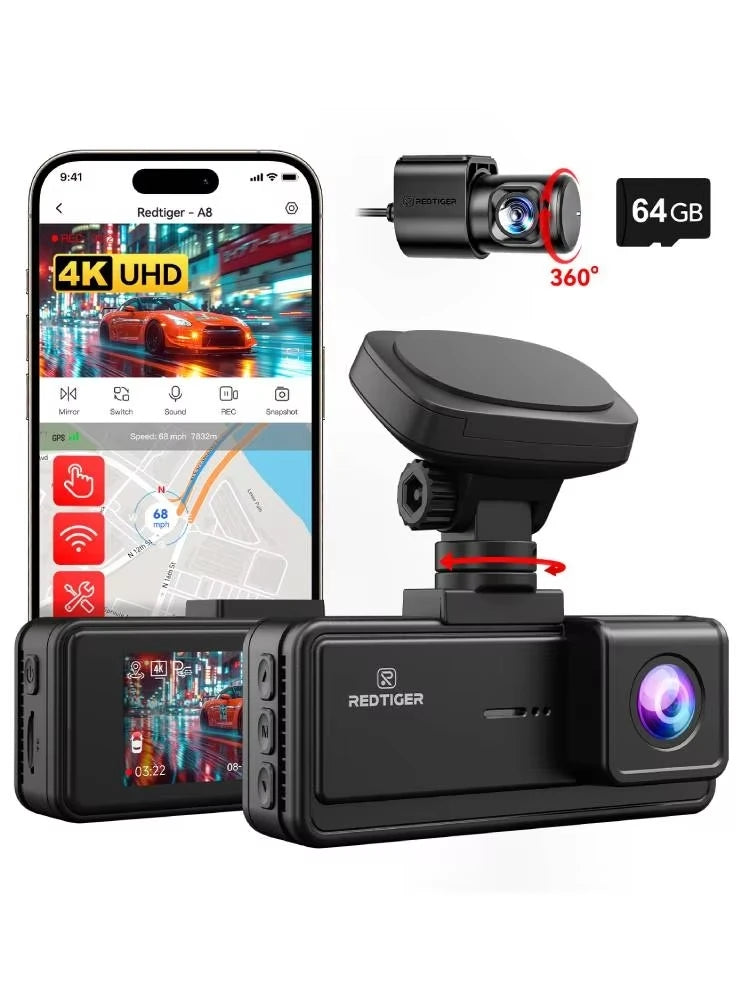 Dashcam 4K mit 5,8 GHz WiFi und Touchscreen GPS — ConnectDrive D4 Swift
