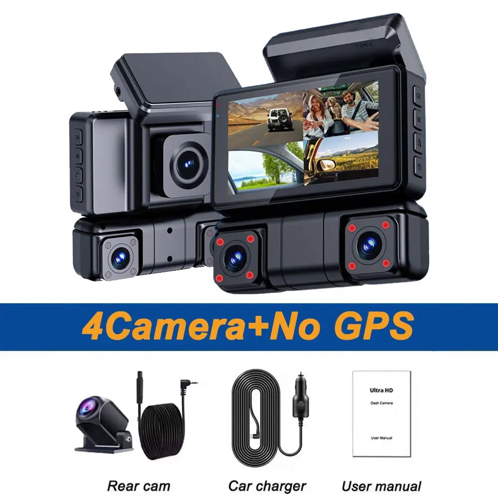 ConnectDrive 360°-Dashcam 4K 4-Kanal mit GPS — Front, Heck, Links und Rechts