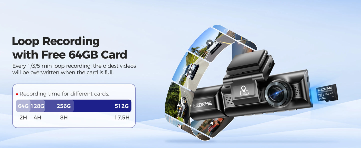 Dashcam 4K + 2K Dual mit GPS und bis zu 256 GB Speicher — ConnectDrive M550