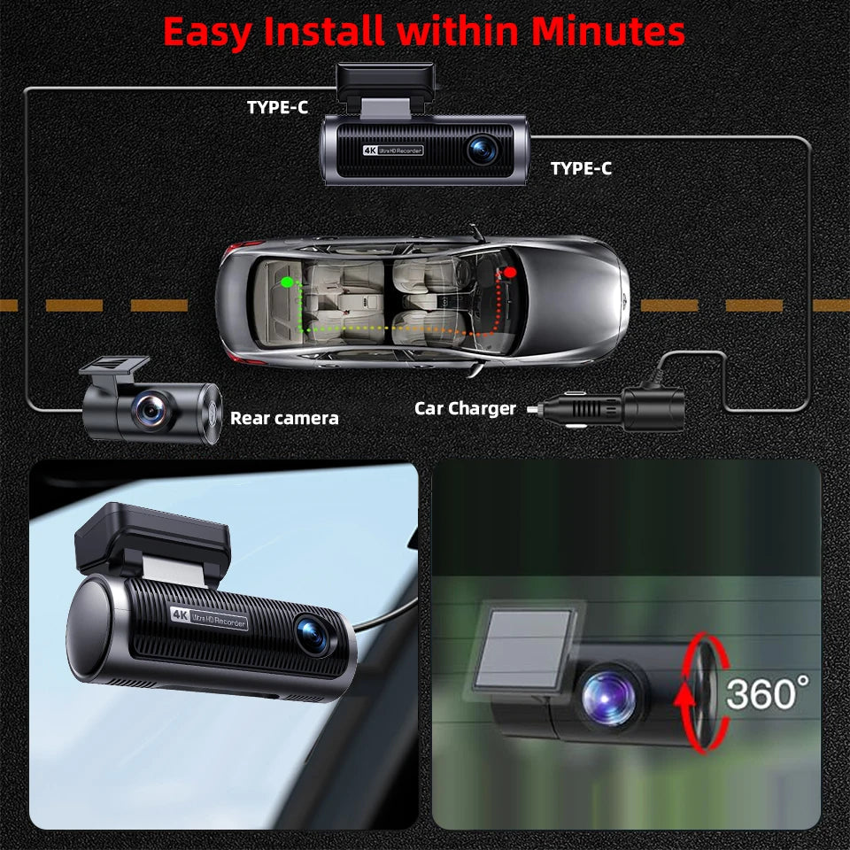 Dashcam 4K + 4K Dual — Vorne und Hinten in Ultra HD — ConnectDrive D4 Max