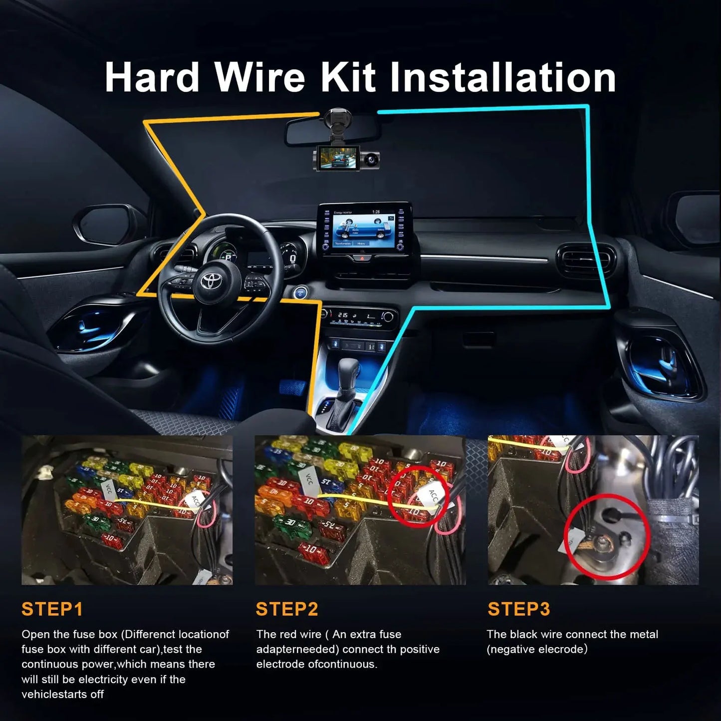 ConnectDrive 360°-Dashcam 4K 4-Kanal mit GPS — Front, Heck, Links und Rechts