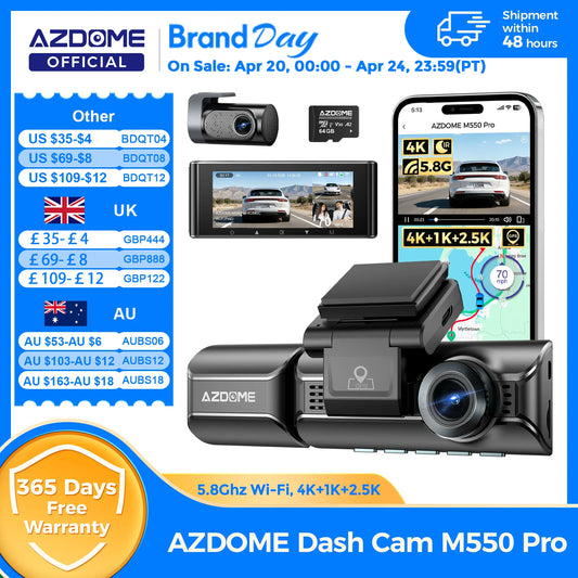 ConnectDrive Dashcam 4K mit Innenraumkamera — 2- oder 3-Kanal, GPS, 5,8-GHz-WLAN