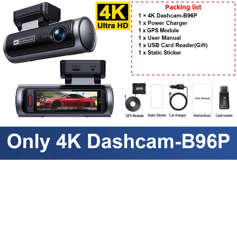 Dashcam 4K + 4K Dual — Vorne und Hinten in Ultra HD — ConnectDrive D4 Max
