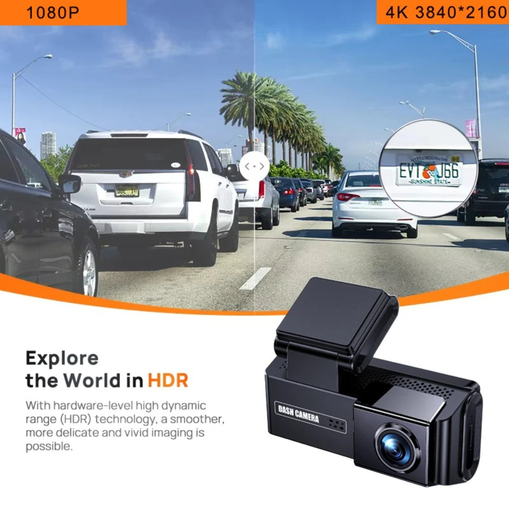 Dashcam 4K + 2K mit 4-Zoll-Touchscreen GPS WiFi — ConnectDrive D4 Touch