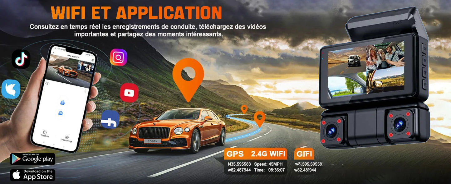 ConnectDrive 360°-Dashcam 4K 4-Kanal mit GPS — Front, Heck, Links und Rechts