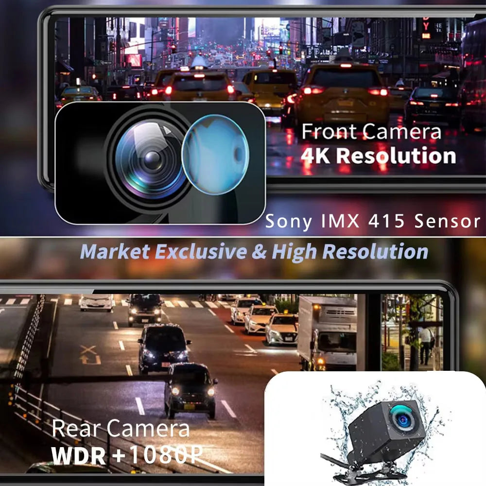 ConnectDrive Spiegel Dashcam 4K — 11,26 Zoll, Dual-Kamera, GPS und WLAN
