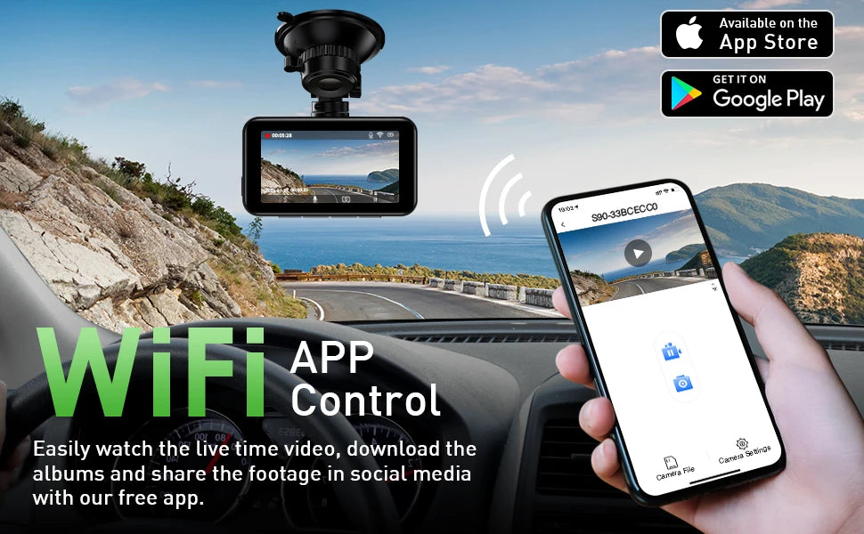 Dashcam 4K Vorne Hinten mit GPS und Parküberwachung — ConnectDrive D4