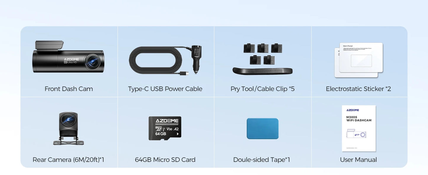 Dashcam 4K WiFi GPS ohne Bildschirm — ConnectDrive D4 Compact