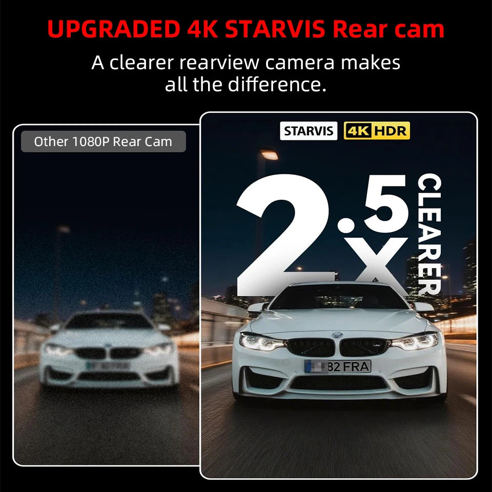Dashcam 4K + 4K Dual — Vorne und Hinten in Ultra HD — ConnectDrive D4 Max