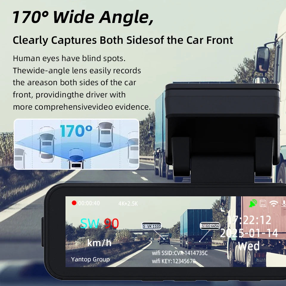 Dashcam 4K UHD + 2,5K Rückkamera mit GPS und WiFi — ConnectDrive D4 Drive