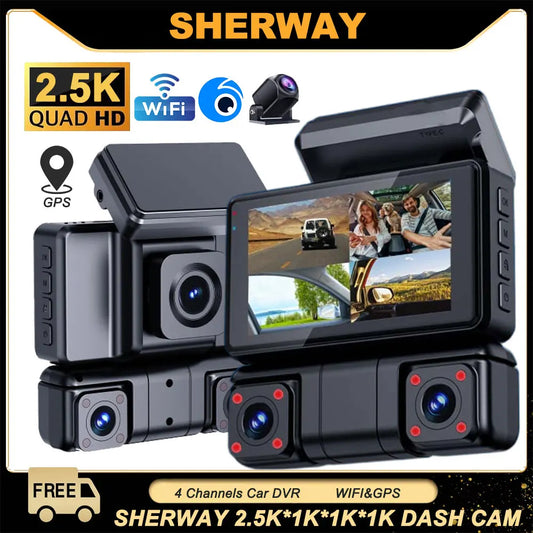 ConnectDrive 360°-Dashcam 4K 4-Kanal mit GPS — Front, Heck, Links und Rechts