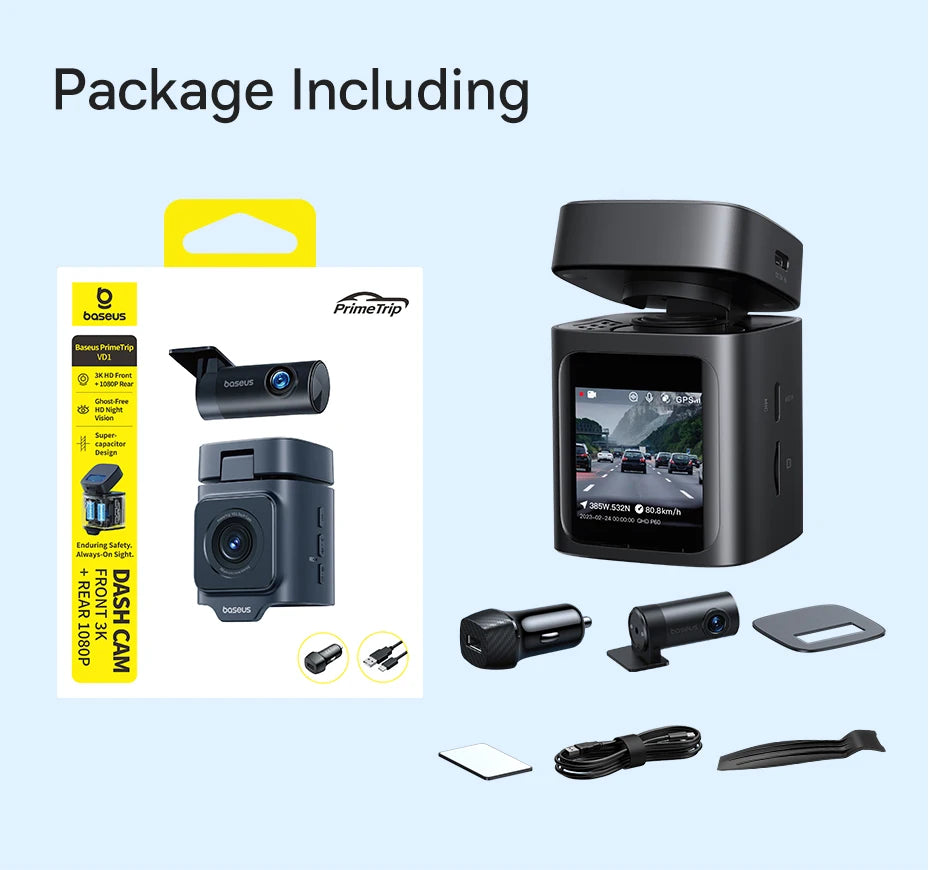 Dashcam 3K mit Superkondensator und GPS Galileo — ConnectDrive D4 Premium