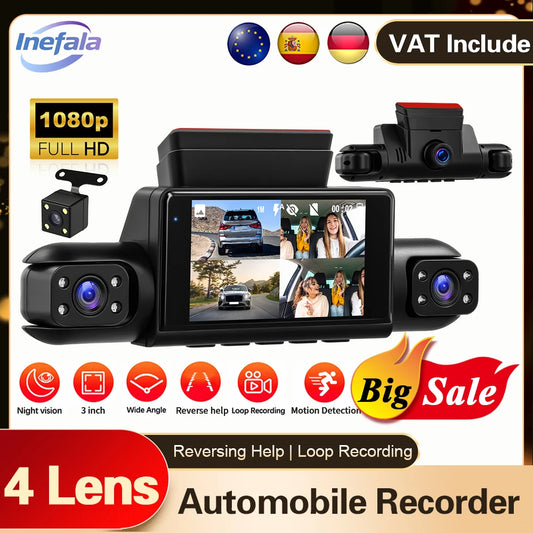 ConnectDrive Mini 360°-Dashcam 4-Kanal — kompakt, EU-Lager Frankreich