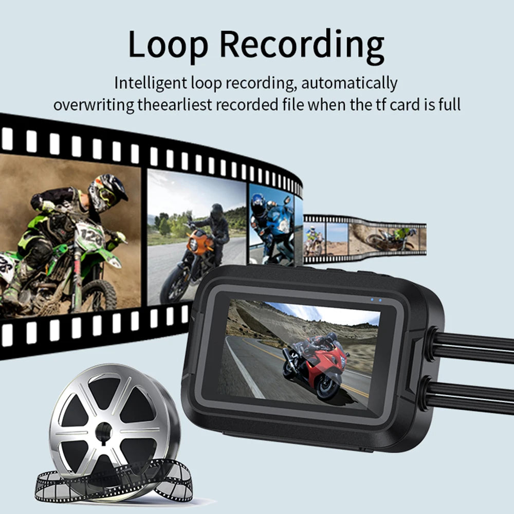 ConnectDrive Motorrad Dashcam Dual 1080P — WiFi, optional GPS, wasserdicht