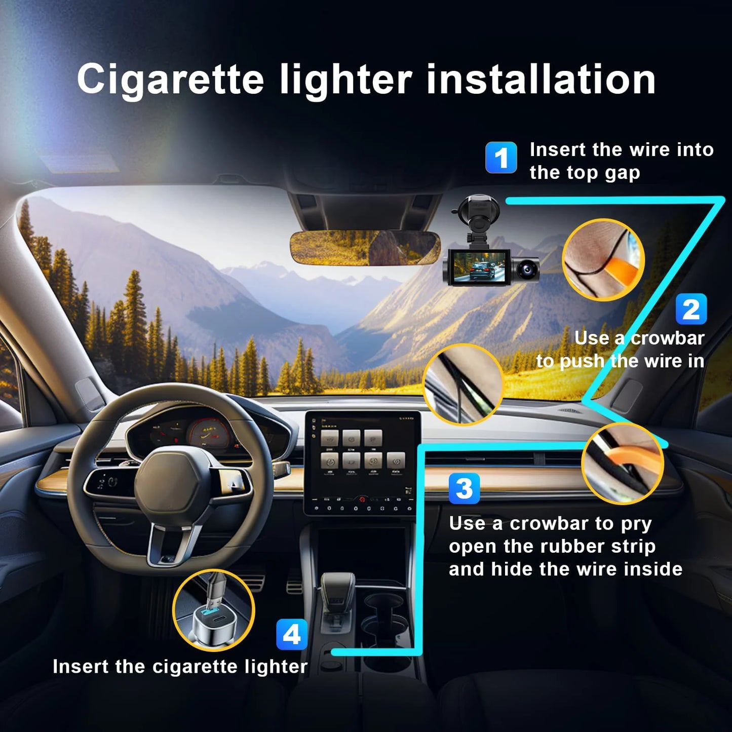 Dashcam 4K + 2K mit ADAS und GPS — ConnectDrive D4 Pro