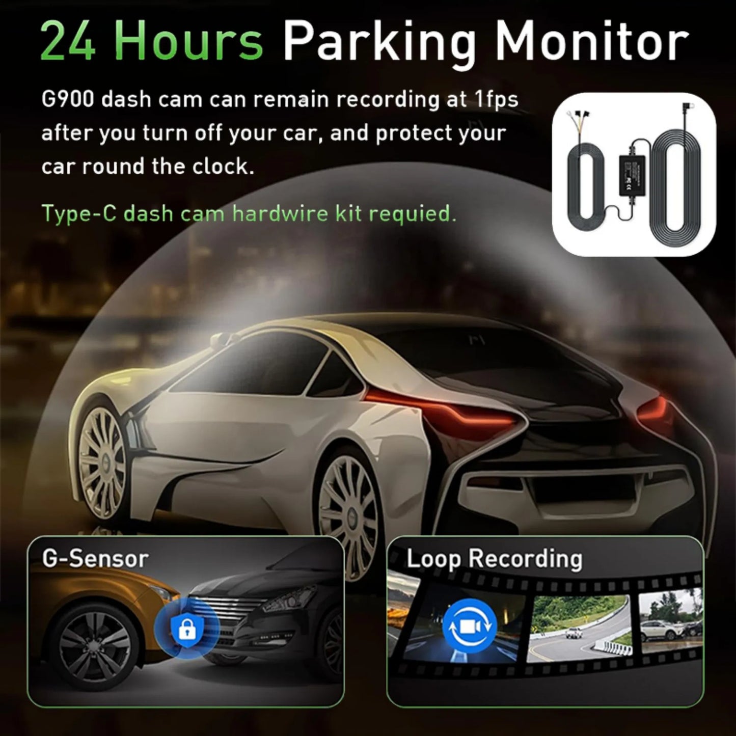 Dashcam 4K Vorne Hinten mit GPS und Parküberwachung — ConnectDrive D4