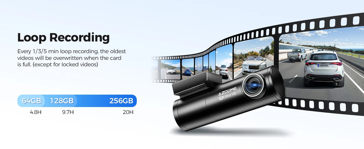 Dashcam 4K WiFi GPS ohne Bildschirm — ConnectDrive D4 Compact