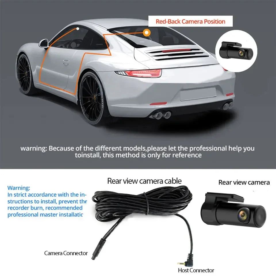 Dashcam 4K + 2K mit 4-Zoll-Touchscreen GPS WiFi — ConnectDrive D4 Touch