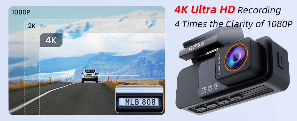 Dashcam 4K UHD + 2,5K Rückkamera mit GPS und WiFi — ConnectDrive D4 Drive