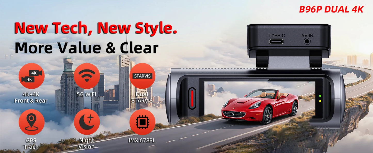 Dashcam 4K + 4K Dual — Vorne und Hinten in Ultra HD — ConnectDrive D4 Max