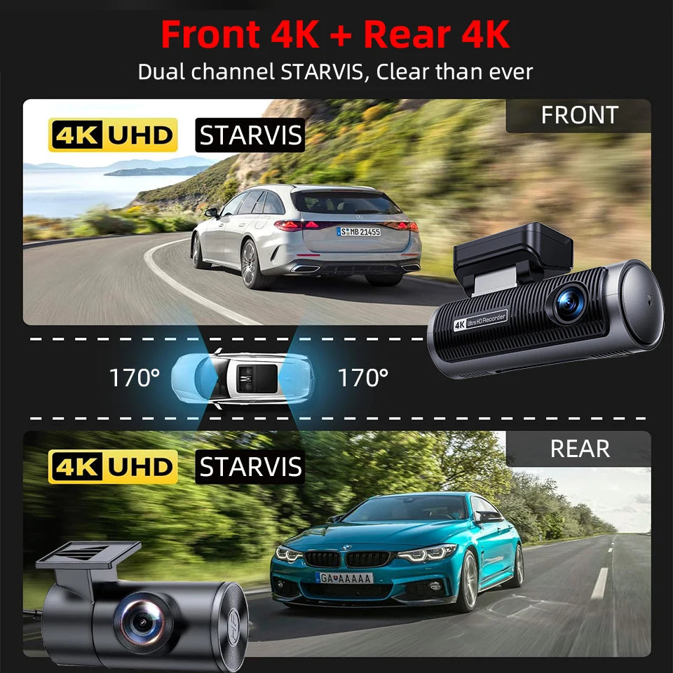 Dashcam 4K + 4K Dual — Vorne und Hinten in Ultra HD — ConnectDrive D4 Max
