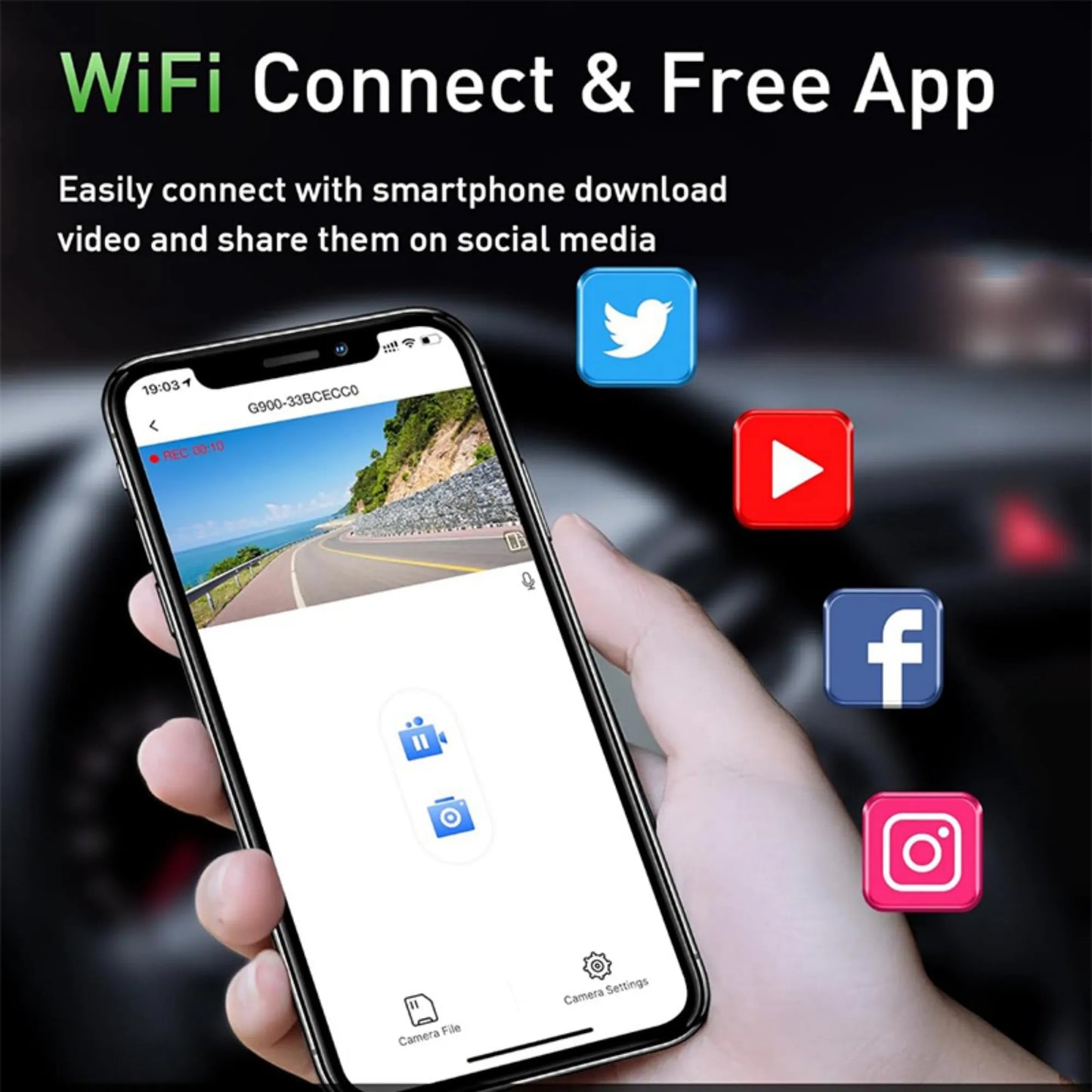Dashcam 4K Vorne Hinten mit GPS und Parküberwachung — ConnectDrive D4