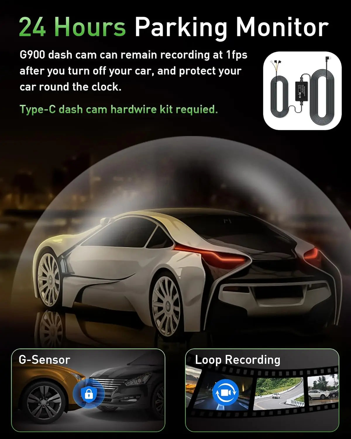 Dashcam 4K Vorne Hinten mit GPS und Parküberwachung — ConnectDrive D4