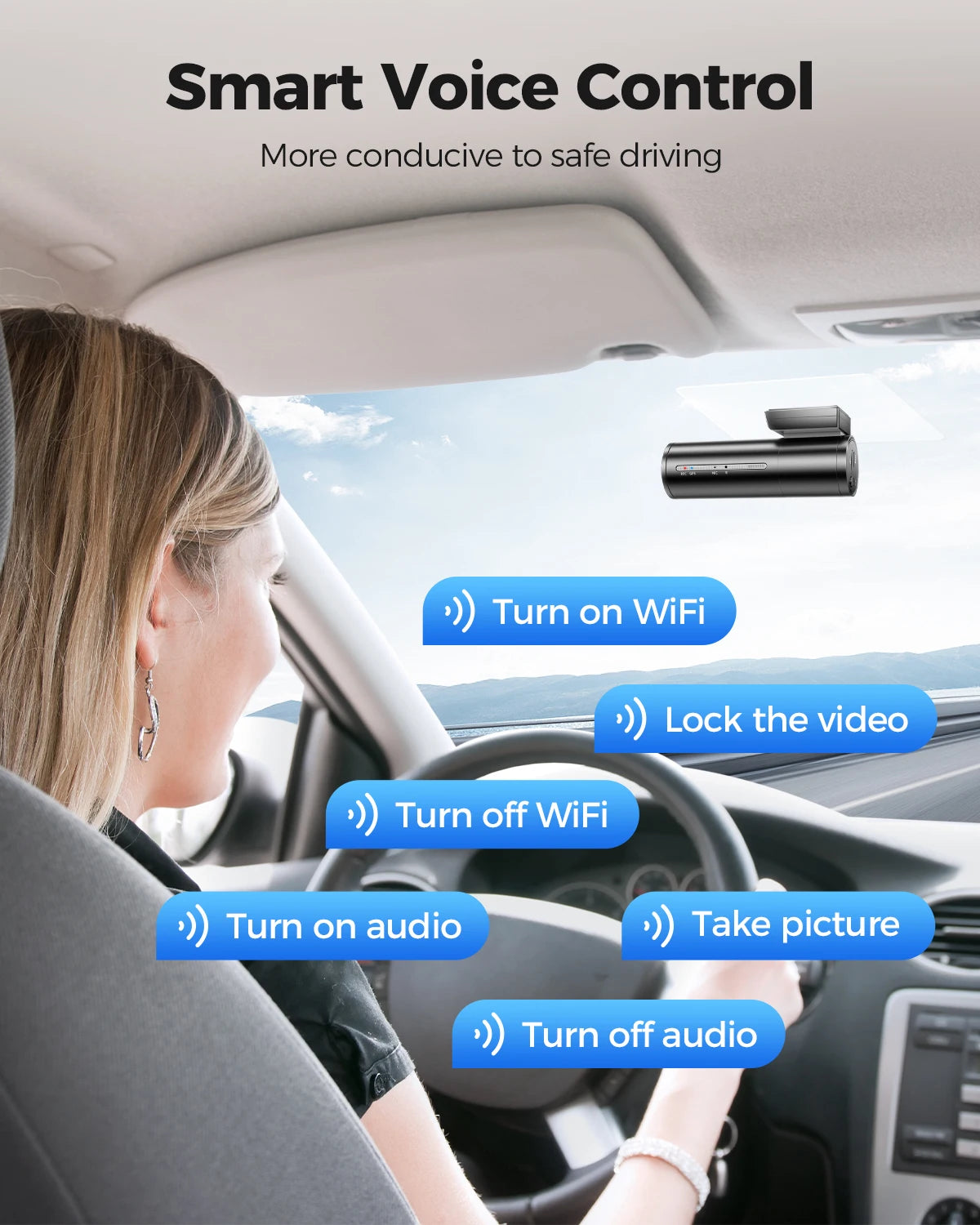 Dashcam 4K WiFi GPS ohne Bildschirm — ConnectDrive D4 Compact