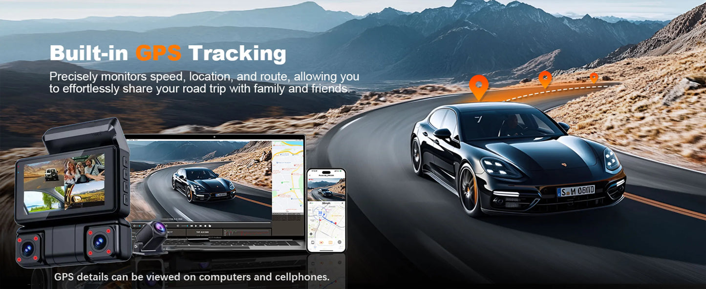 ConnectDrive 360°-Dashcam 4K 4-Kanal mit GPS — Front, Heck, Links und Rechts