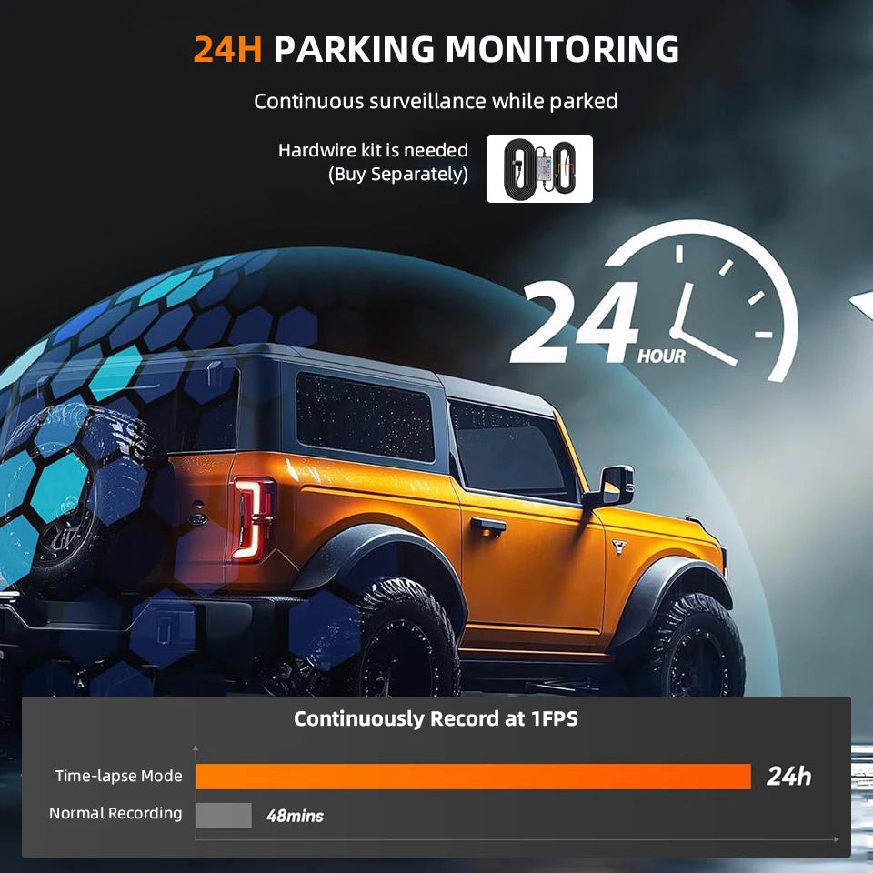ConnectDrive Spiegel Dashcam 4K GPS — 12 Zoll, Dual-Kamera 6 m oder 10 m
