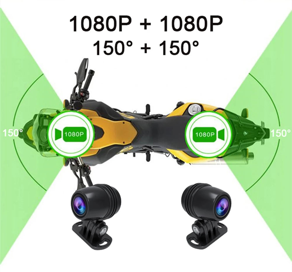 ConnectDrive Motorrad Dashcam Dual 1080P — WiFi, optional GPS, wasserdicht