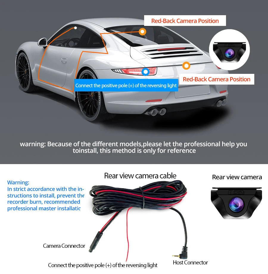 ConnectDrive Spiegel Dashcam 4K GPS — 12 Zoll, Dual-Kamera 6 m oder 10 m