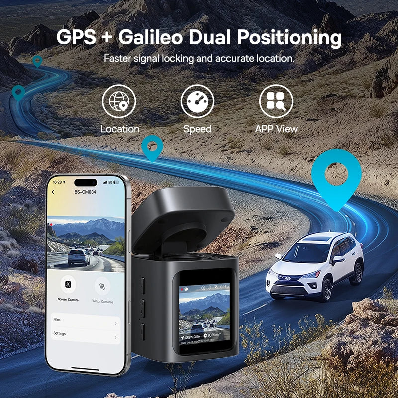 Dashcam 3K mit Superkondensator und GPS Galileo — ConnectDrive D4 Premium