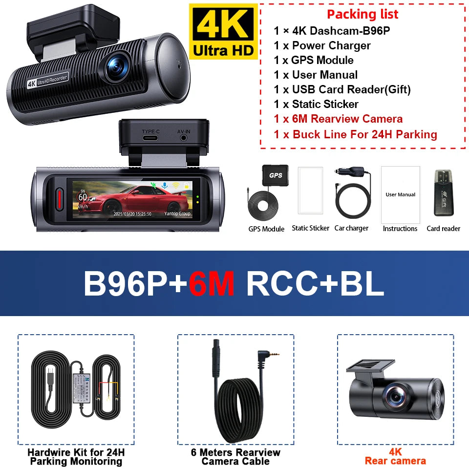 Dashcam 4K + 4K Dual — Vorne und Hinten in Ultra HD — ConnectDrive D4 Max