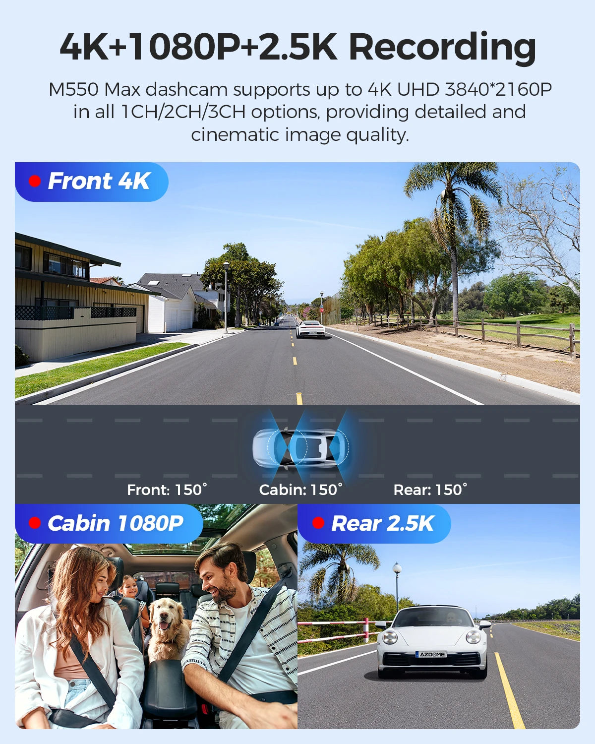 Dashcam 4K + 2K Dual mit GPS und bis zu 256 GB Speicher — ConnectDrive M550