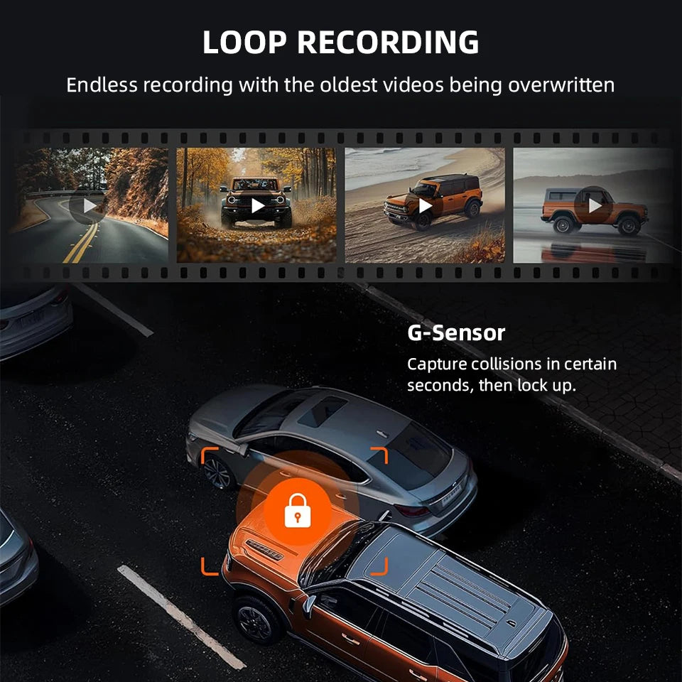 ConnectDrive Spiegel Dashcam 4K GPS — 12 Zoll, Dual-Kamera 6 m oder 10 m