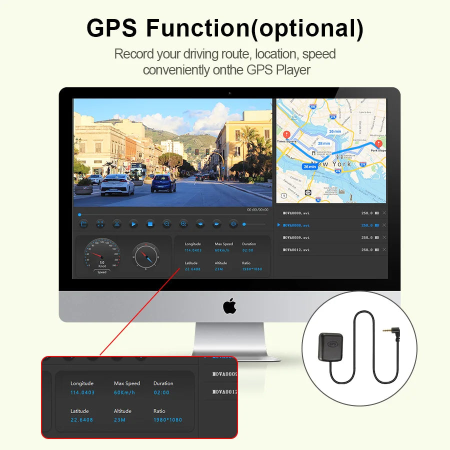 ConnectDrive Spiegel Dashcam 4K GPS — 12 Zoll, Dual-Kamera 6 m oder 10 m