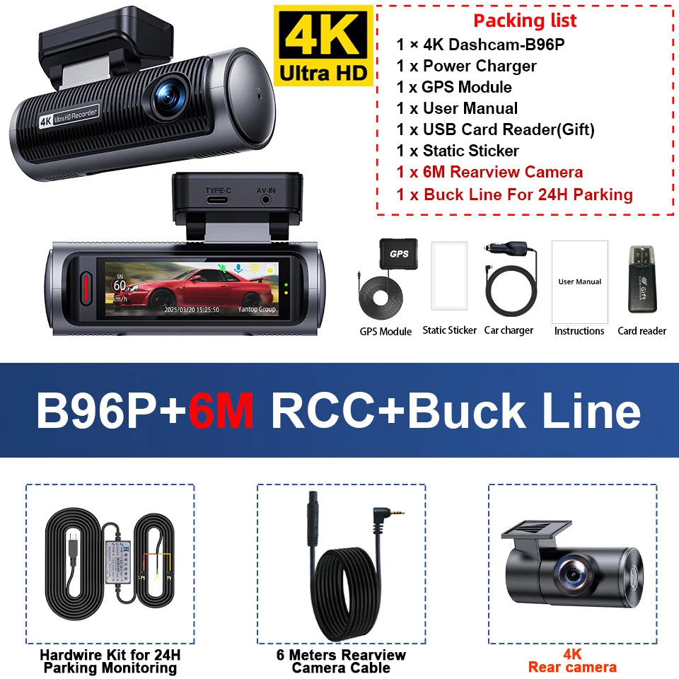 Dashcam 4K + 4K Dual — Vorne und Hinten in Ultra HD — ConnectDrive D4 Max