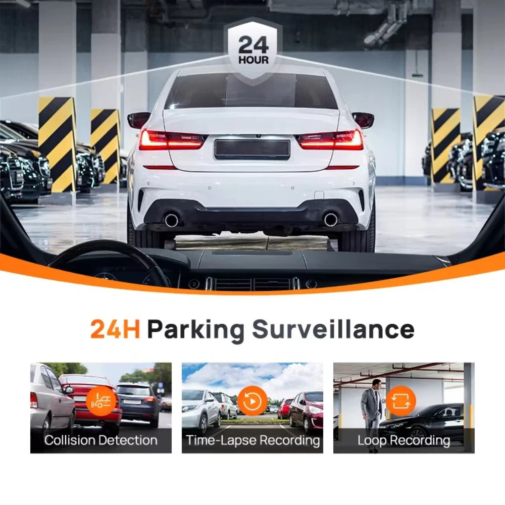 Dashcam 4K + 2K mit 4-Zoll-Touchscreen GPS WiFi — ConnectDrive D4 Touch