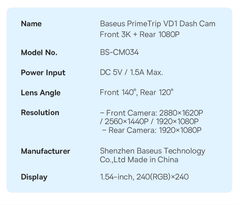 Dashcam 3K mit Superkondensator und GPS Galileo — ConnectDrive D4 Premium