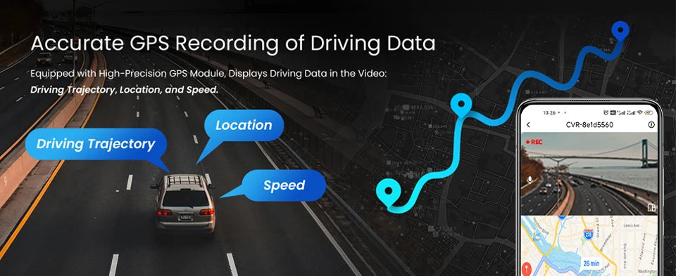 Dashcam 4K UHD + 2,5K Rückkamera mit GPS und WiFi — ConnectDrive D4 Drive