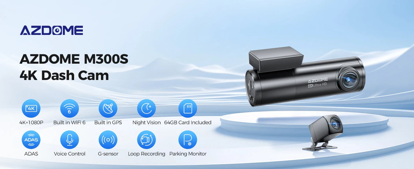 Dashcam 4K WiFi GPS ohne Bildschirm — ConnectDrive D4 Compact