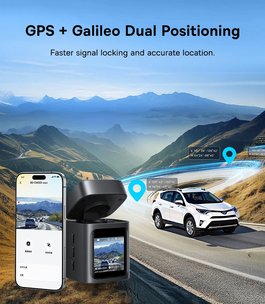 Dashcam 3K mit Superkondensator und GPS Galileo — ConnectDrive D4 Premium
