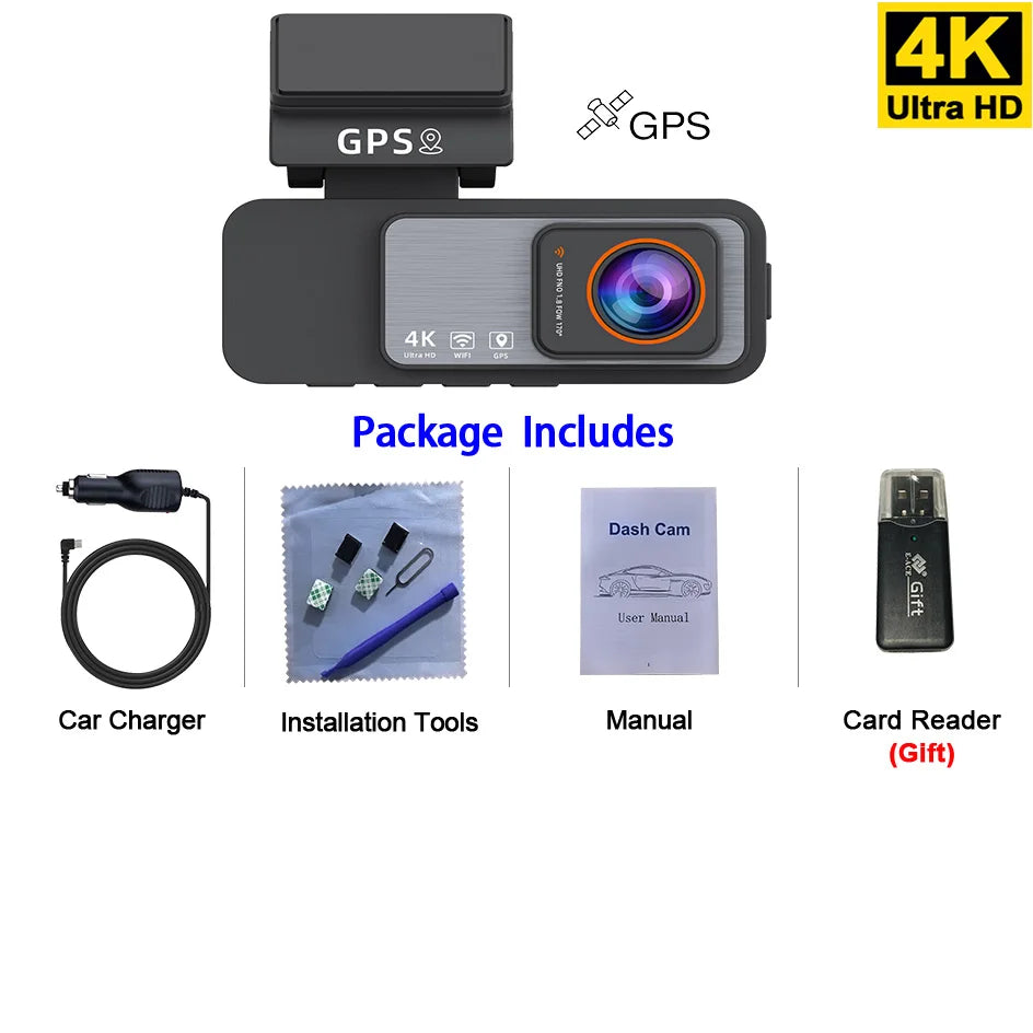 Dashcam 4K UHD + 2,5K Rückkamera mit GPS und WiFi — ConnectDrive D4 Drive