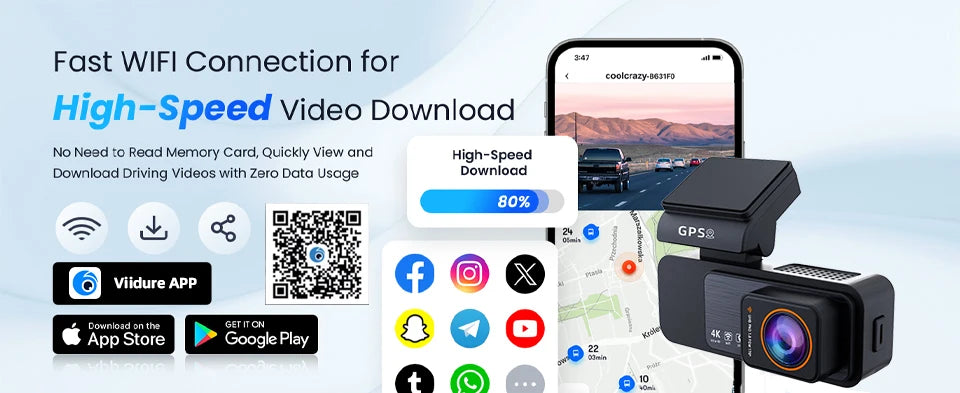Dashcam 4K UHD + 2,5K Rückkamera mit GPS und WiFi — ConnectDrive D4 Drive
