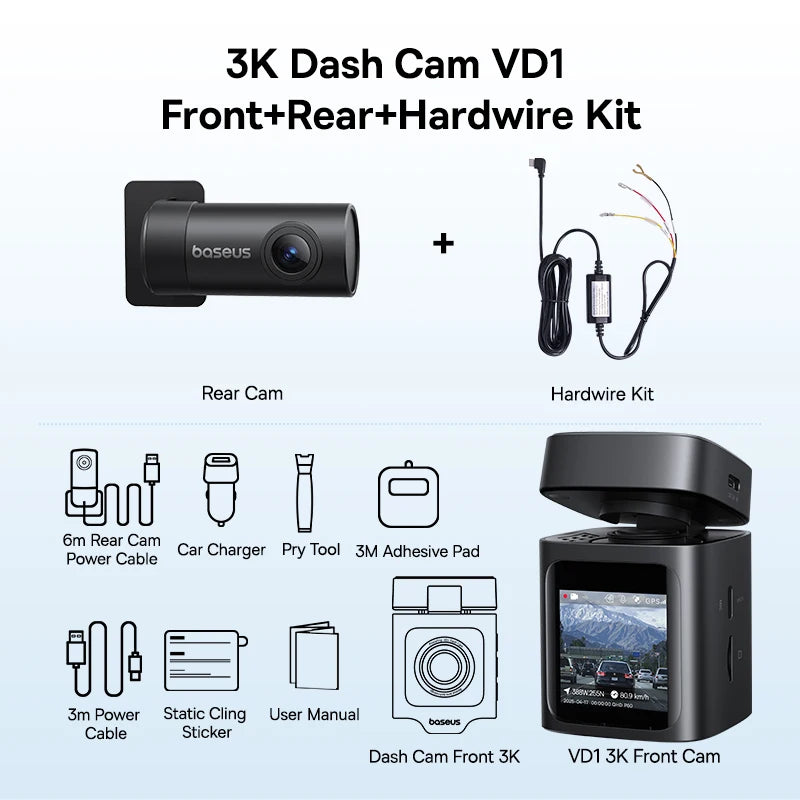 Dashcam 3K mit Superkondensator und GPS Galileo — ConnectDrive D4 Premium