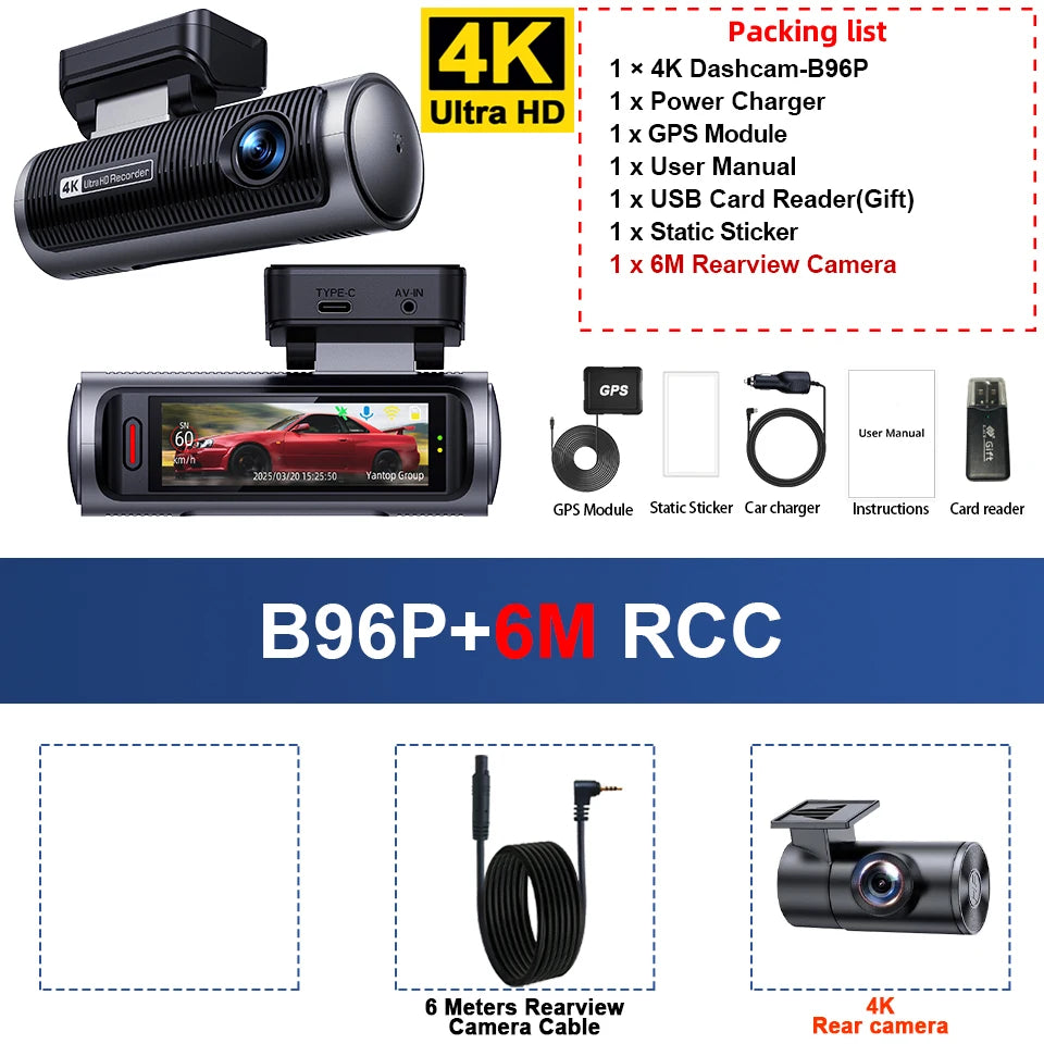 Dashcam 4K + 4K Dual — Vorne und Hinten in Ultra HD — ConnectDrive D4 Max