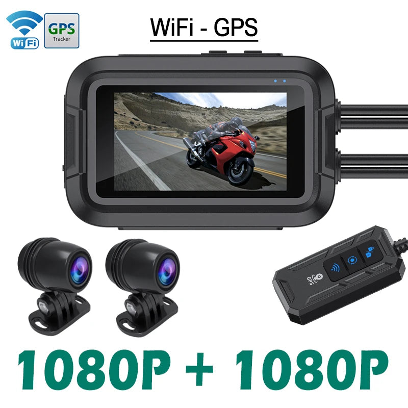 ConnectDrive Motorrad Dashcam Dual 1080P — WiFi, optional GPS, wasserdicht