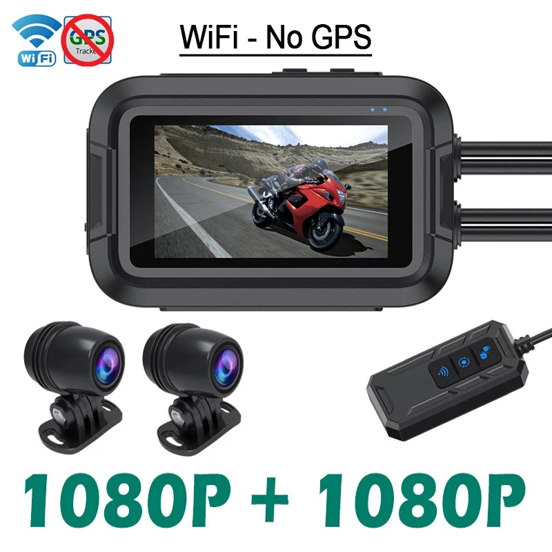ConnectDrive Motorrad Dashcam Dual 1080P — WiFi, optional GPS, wasserdicht