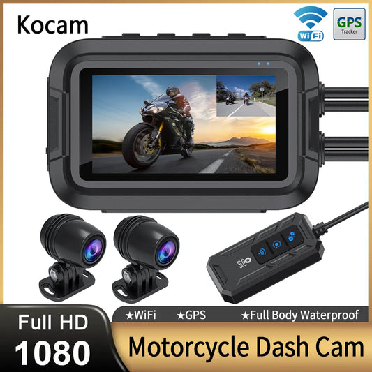 ConnectDrive Motorrad Dashcam Dual 1080P — WiFi, optional GPS, wasserdicht